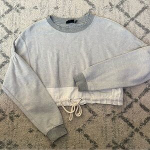 Urban Outfitters Cropped Colorblock Drawstring Hem Sweatshirt Size Small